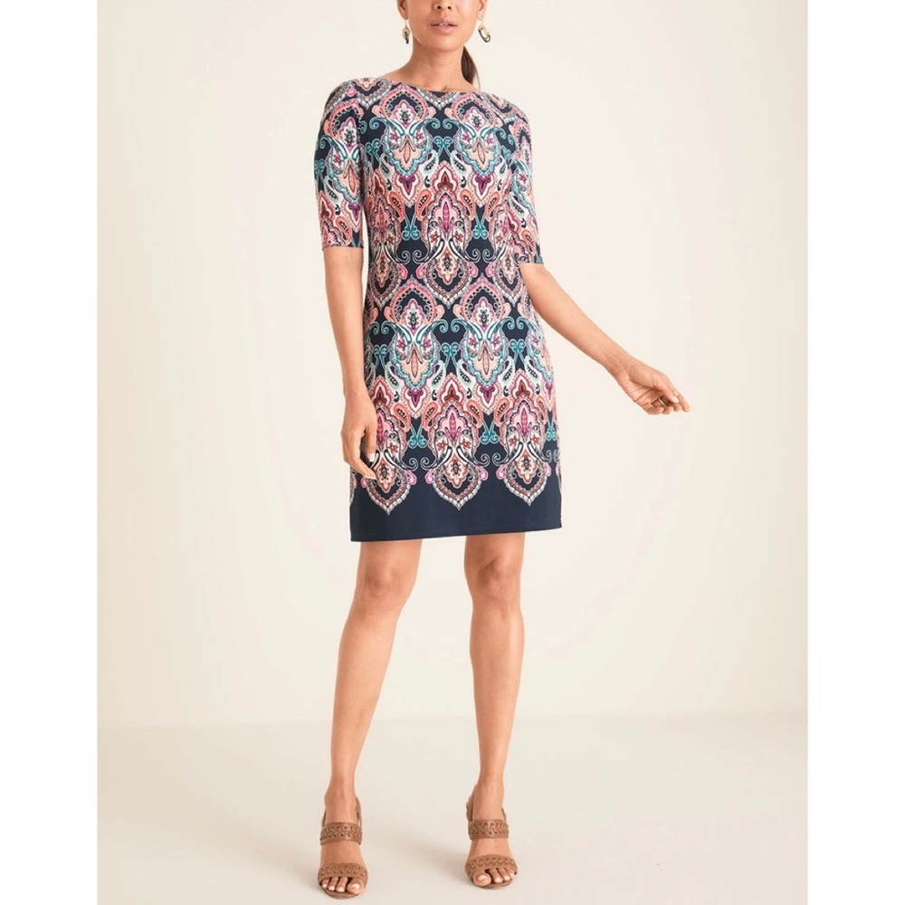 NEW Eliza J Medallion Paisley Print Shift Dress